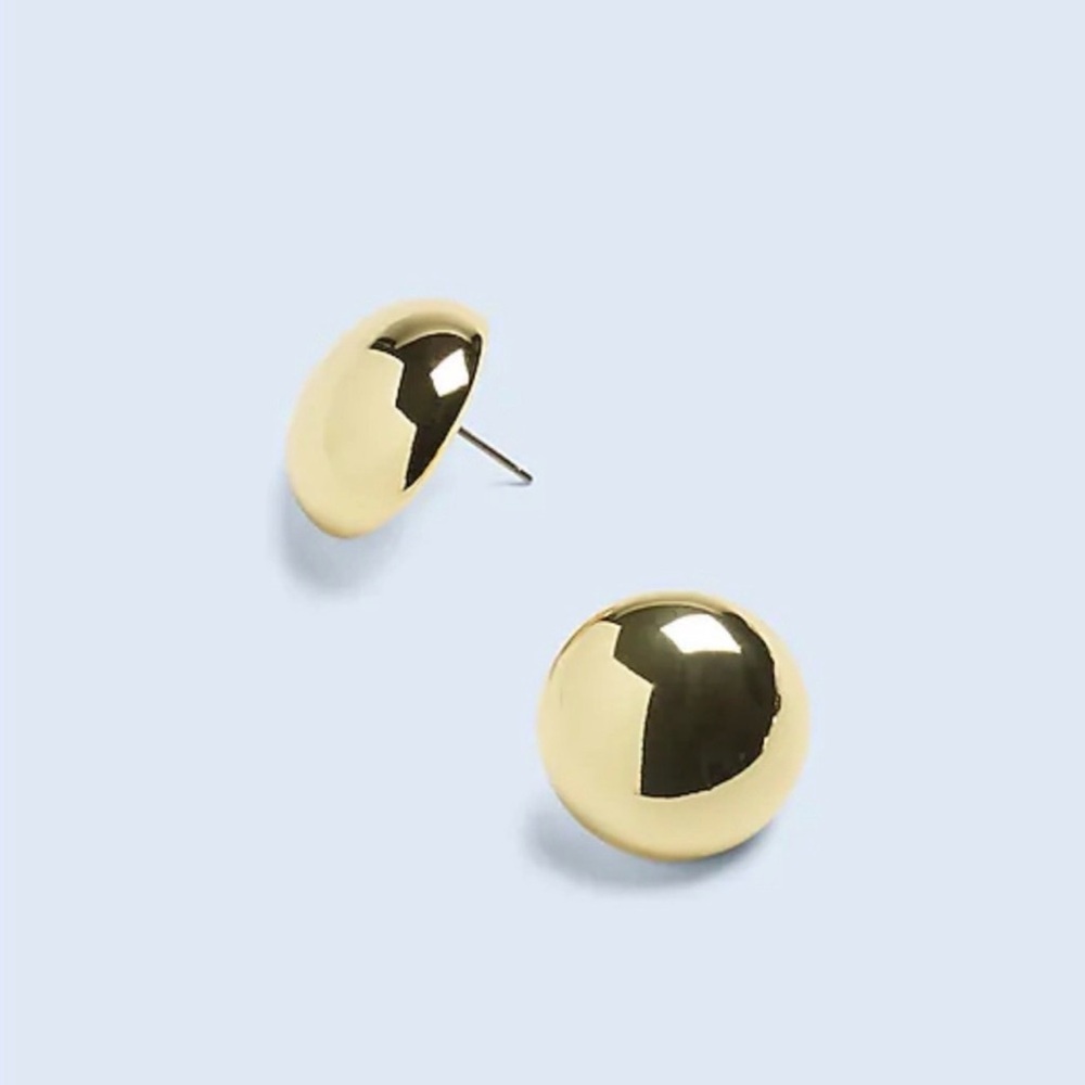 Madewell Shiny Gold Tone Dome Earrings